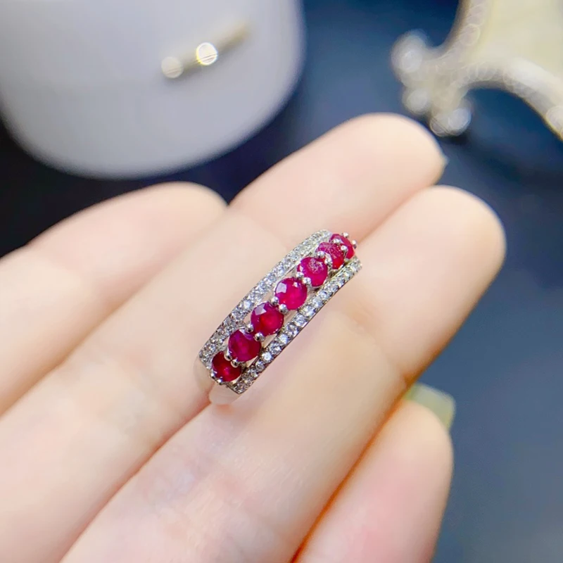 Natural Ruby Rings for women silver 925 jewelry luxury gem stones 18k gold plated free shiping items