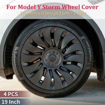 4PCS ออกแบบสําหรับ TESLA รุ่น Y 2020-2024 รถเต็มรูปแบบ Storm ล้อฝาครอบ 19 นิ้วล้อ Hubcap รถยนต์ Accessorie