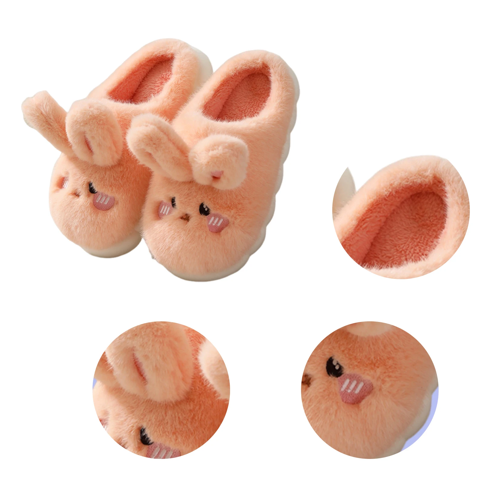 

Милые домашние тапочки-кролики с термоизоляцией, нескользящие, удобные, пушистые, утолщенные, подарок для друзей