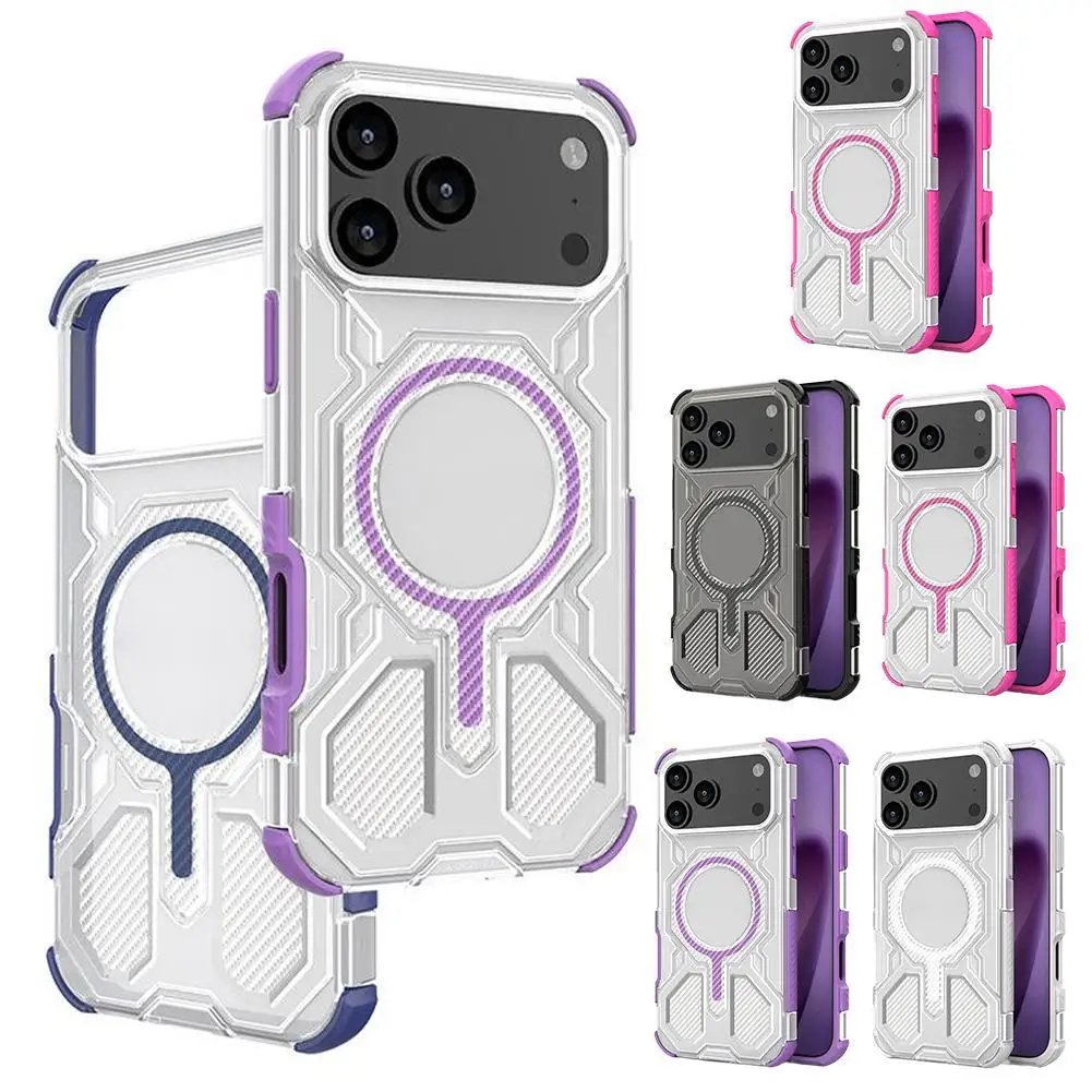 Voor IPhone 17/17 Pro/17 Pro Max/17 Air Telefoonhoesje Magnetisch Valbestendig 2-in-1 Telefoonhoesje Bestand tegen krassen en stoten