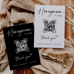 Personalized Wedding Sign Couple's Name Minimalist Honeymoon Fund Qr Code Wedding Invitations Party Decorations Photo Print