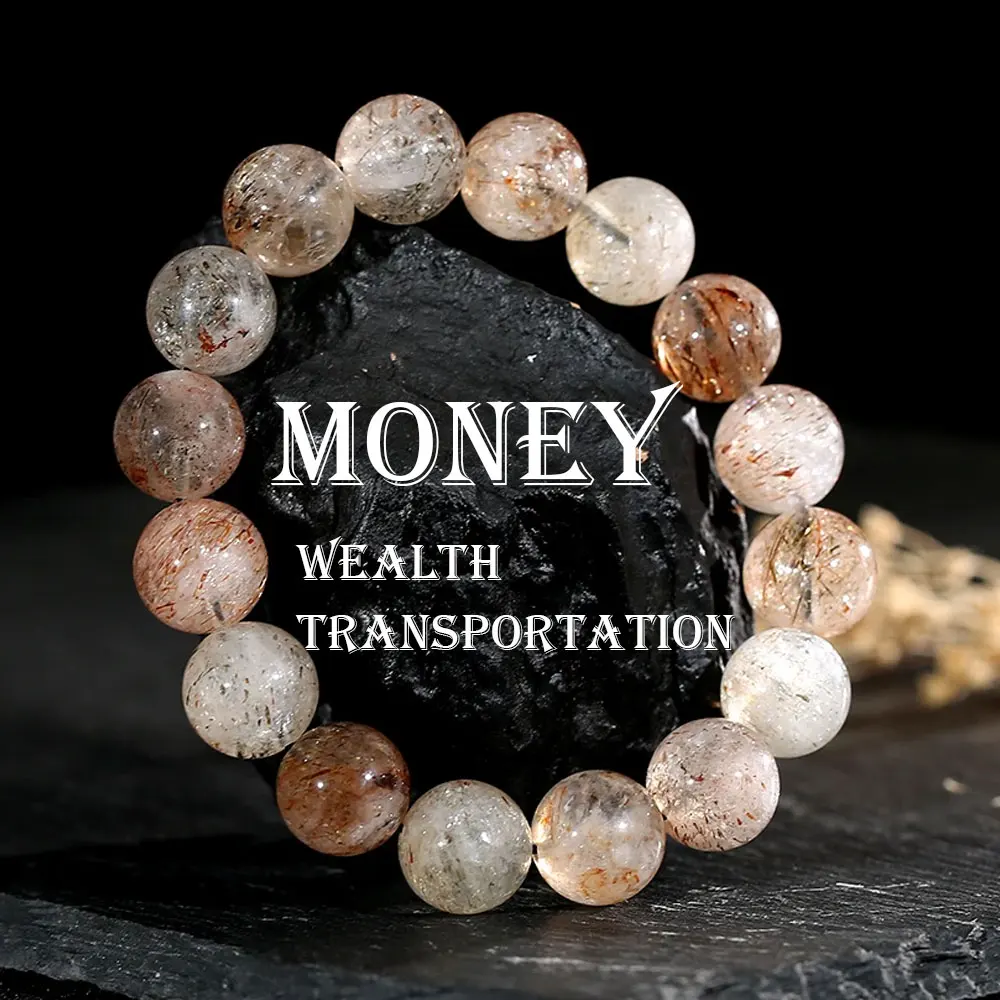 

Natural super seven crystal bracelet wealth and good luck bracelet energy therapy enhances success and health daily jewelry wear