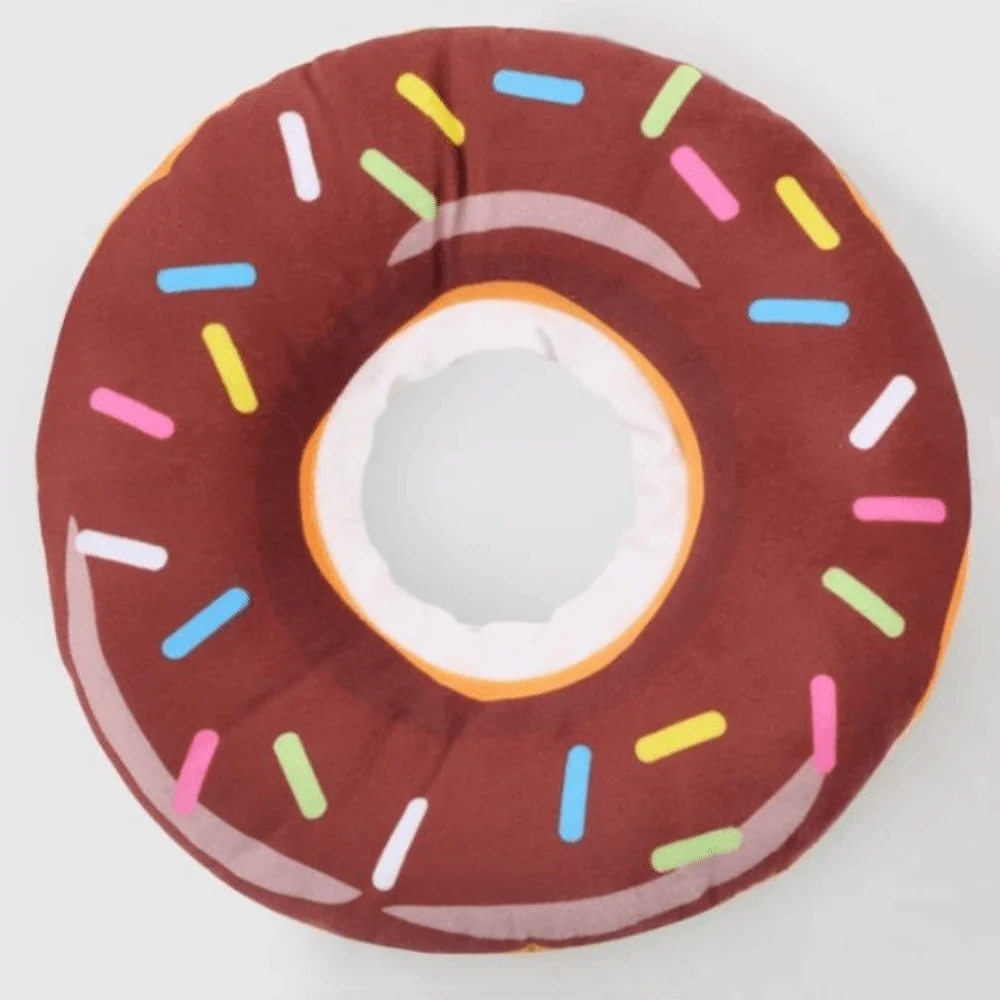 

New Cartoon Donut Cat Cone Collar Soft Multiple Sizes Elizabethan Collars Adjustable Lightweight Neck Collars for Dog Cat