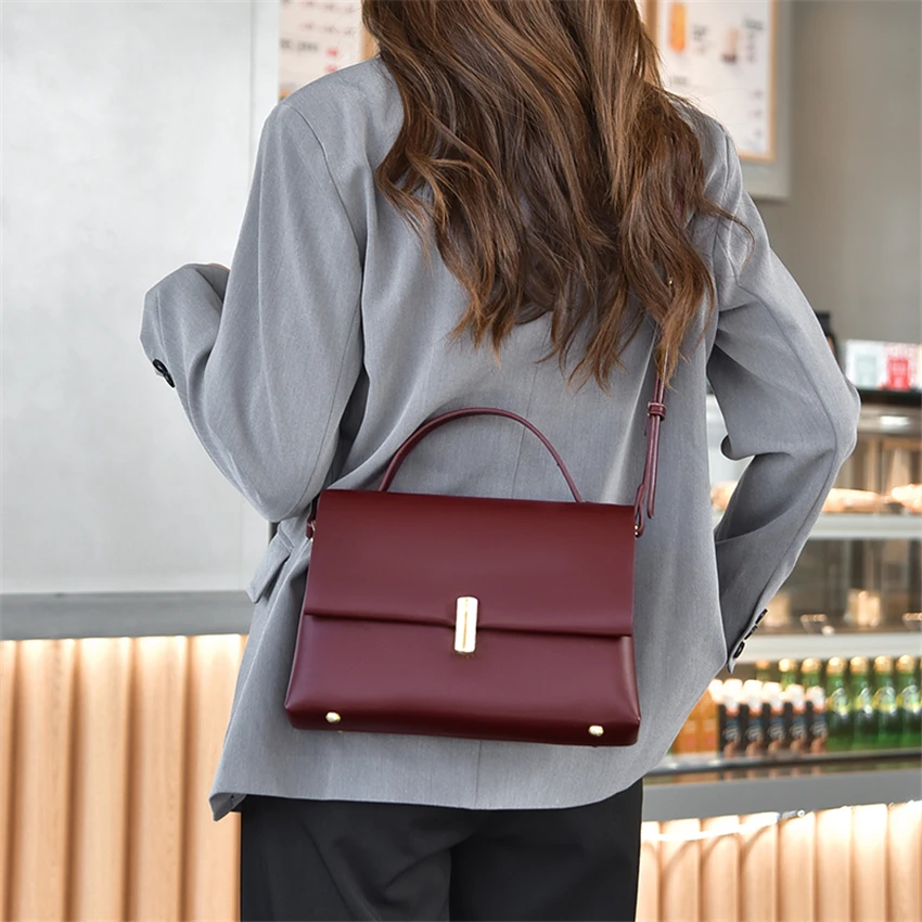 Casual Ladies Hand Bags Designer Handbags High Quality Leather Crossbody Bags Women Simple Big Shoulder Bag Female Sac A Main