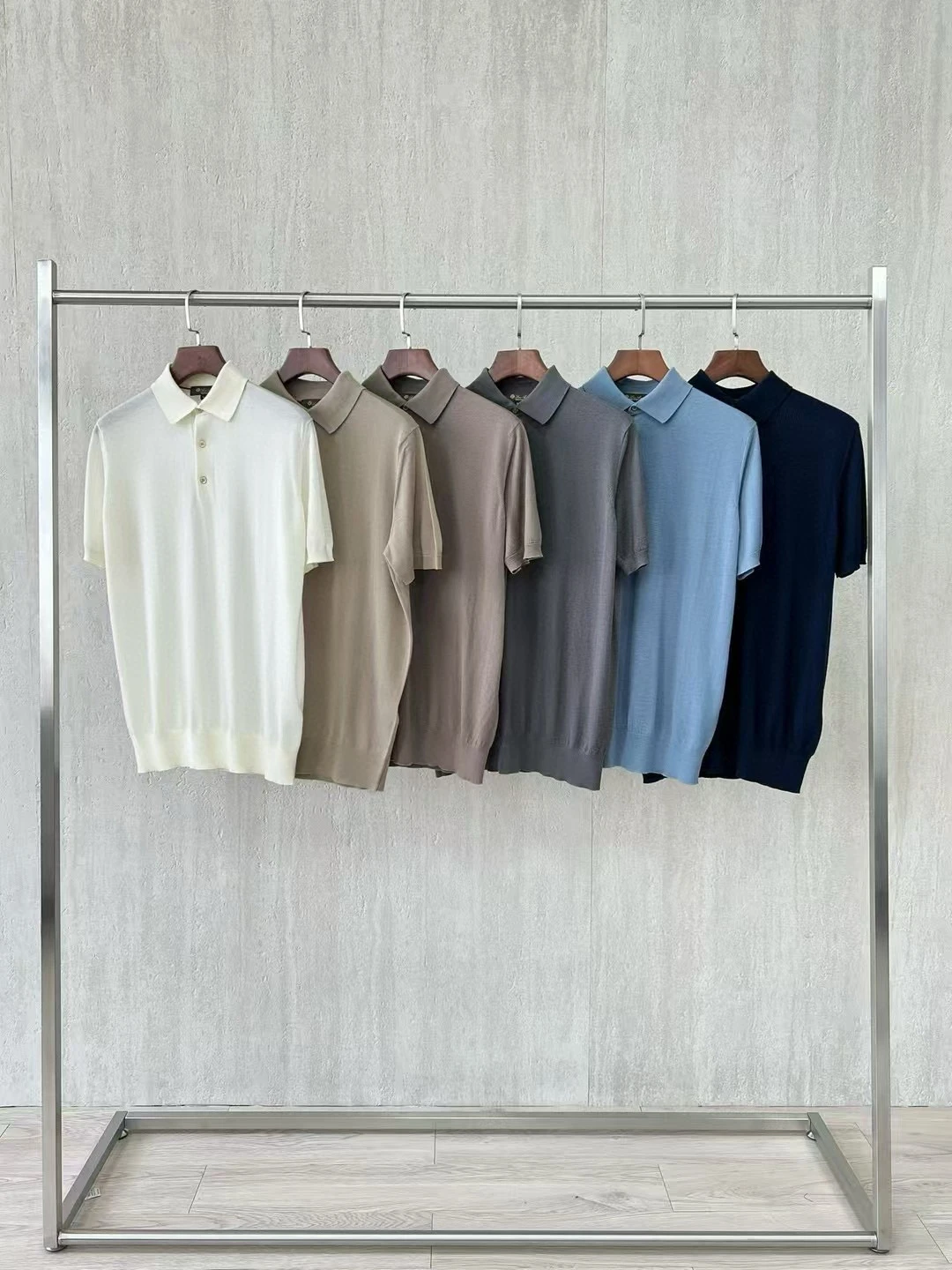 

High-End Men's Wool Classic Color irt ort Sve Comfortable Versatile Casual Sle Busin Gentleman