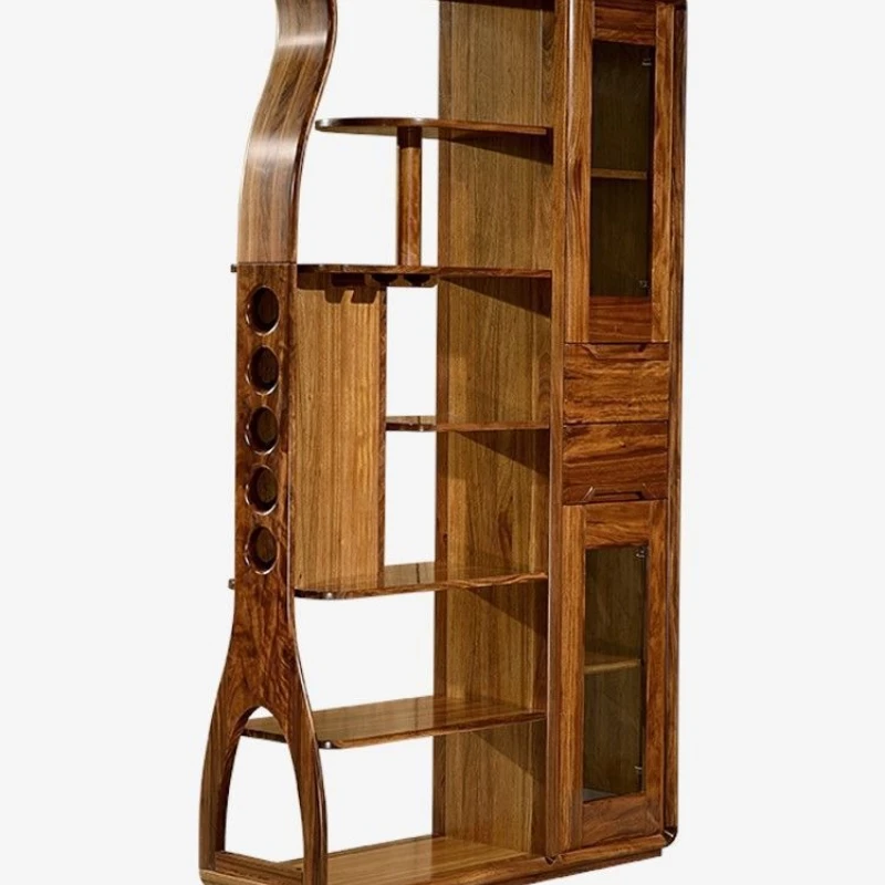 

Room cabinet partition porch screen double-sided decorative cabinet, ebony wood room cabinet, solid wood