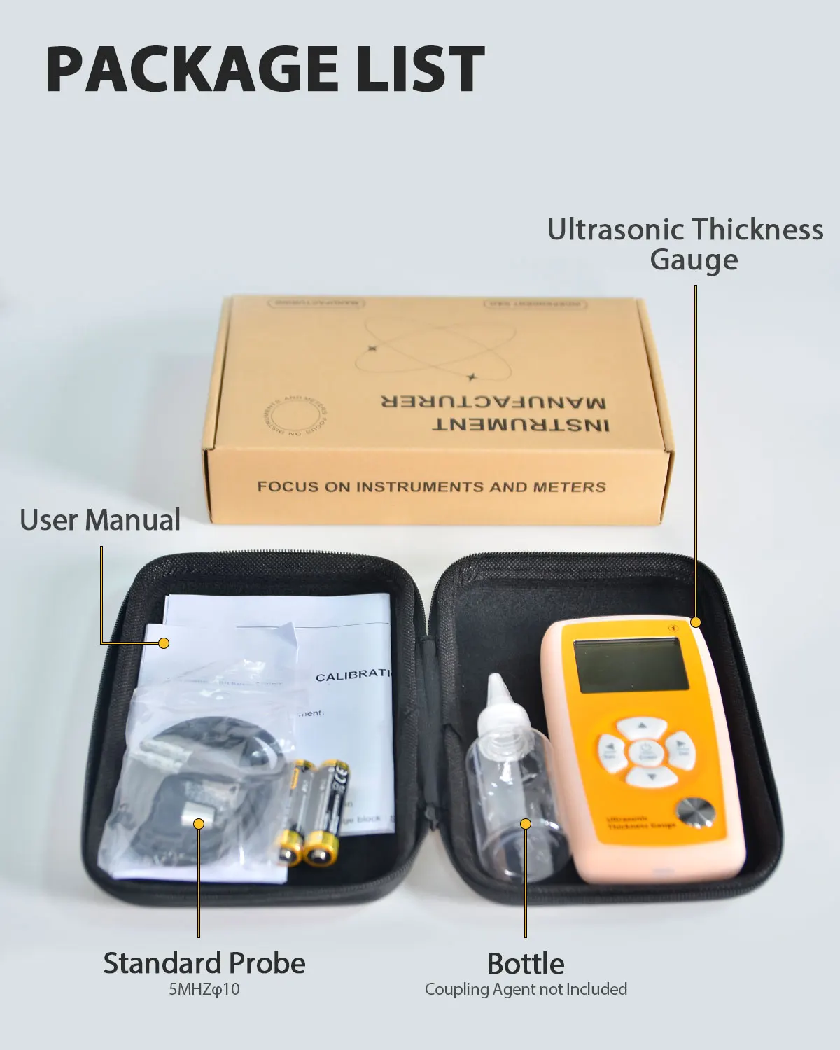 Ultrasonic Thickness Gauge 0.01mm Accuracy ±0.05mm Coating Tester Bluetooth APP 999 Data for Metal Pipe NDT CE