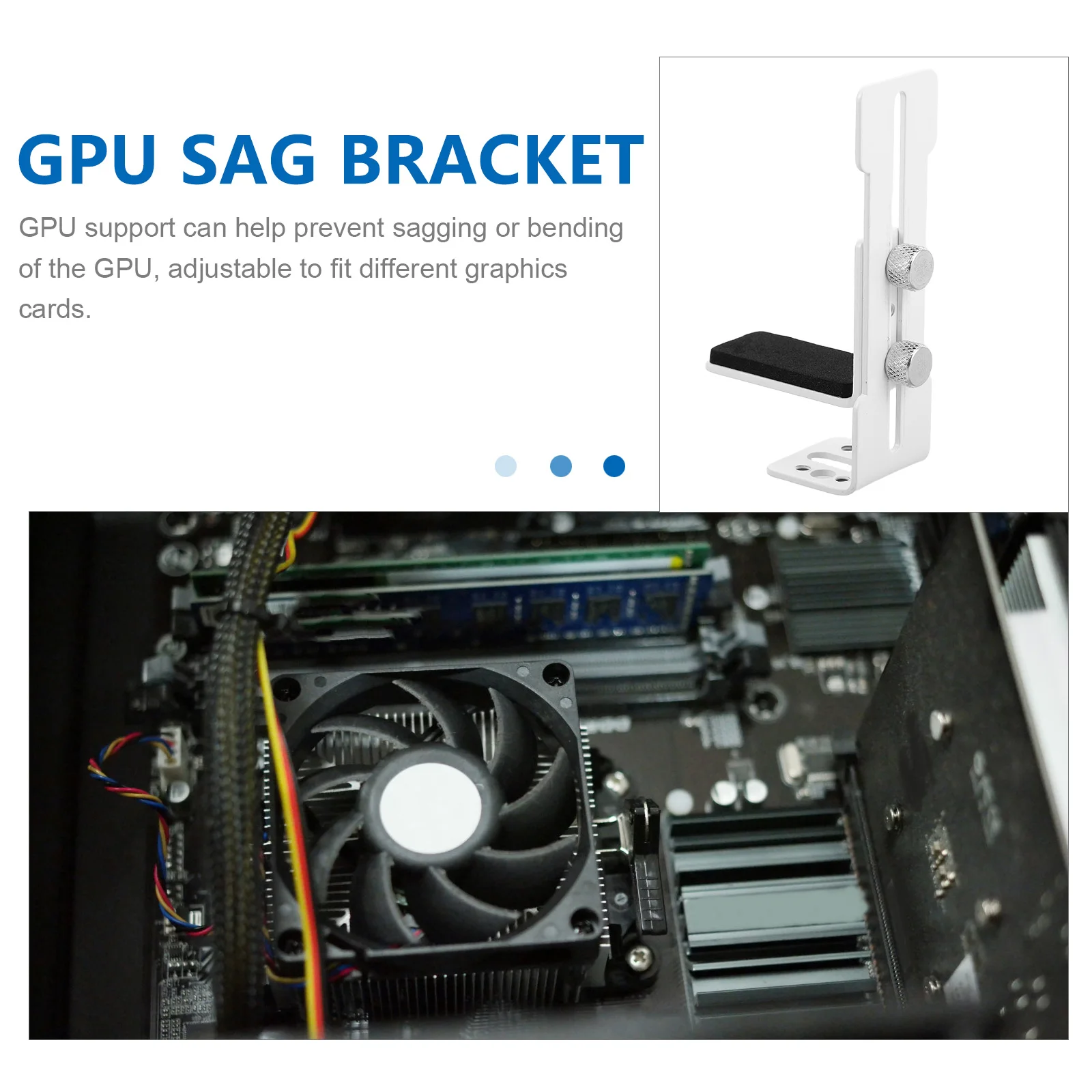 

2pcs Graphics Card Support Bracket Vertical Mount Gpu Holder Metal Braces For Desktop Computers Long Gpu Support Durable