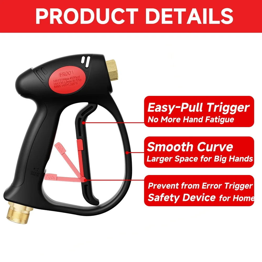 Quick connect foam gun pressure washer nozzle for car cleaning hose connector Karcher Nilfisk Parkside Bosch Lavor STIHL M22-14