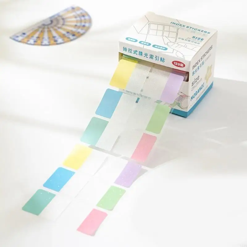 Y5JB 120Pieces Clear Colored Index Label Adhesive PET Label Writable Page Marker