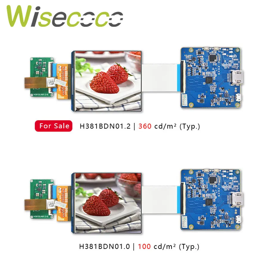 Wisecoco 3.8 Inch OLED Display VR AR Screen High Brightness 1080x1200 AMOLED Panel HMD MIPI Drive Board 3.81 inch