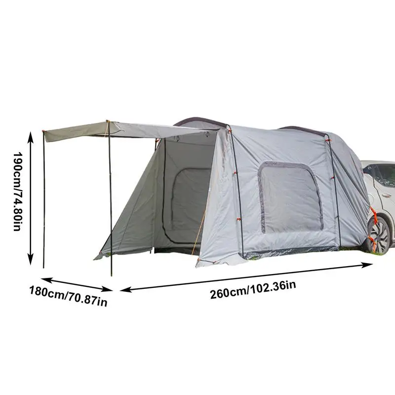 Imagem -06 - Waterproof Tenda Cauda Auto para Camping Tronco do Carro Suv Traseiro Toldo Sun Shelter Self-driving Pessoa