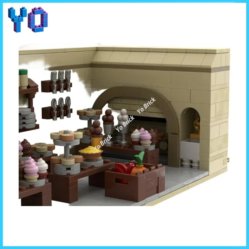 Medieval Castle Interior MOC Blocks Common Room Expansion Desktop Diorama Ornament