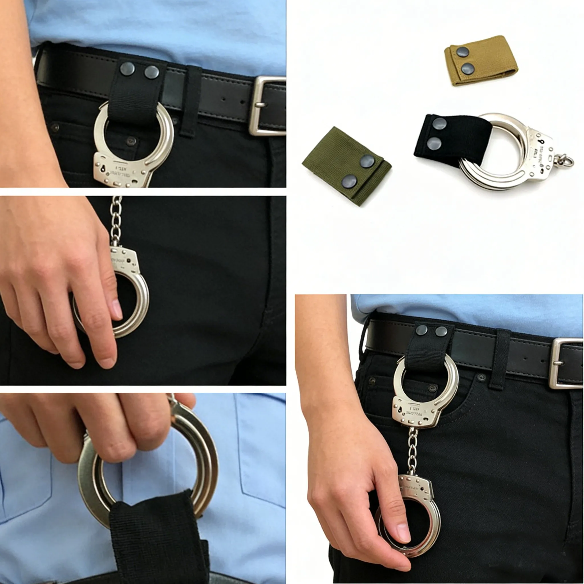 Universal Handcuff Case Portable Handcuffs Lanyard Strap Belt Quick Release Safety Snap Closure Pouch Waist Hanger Accessories
