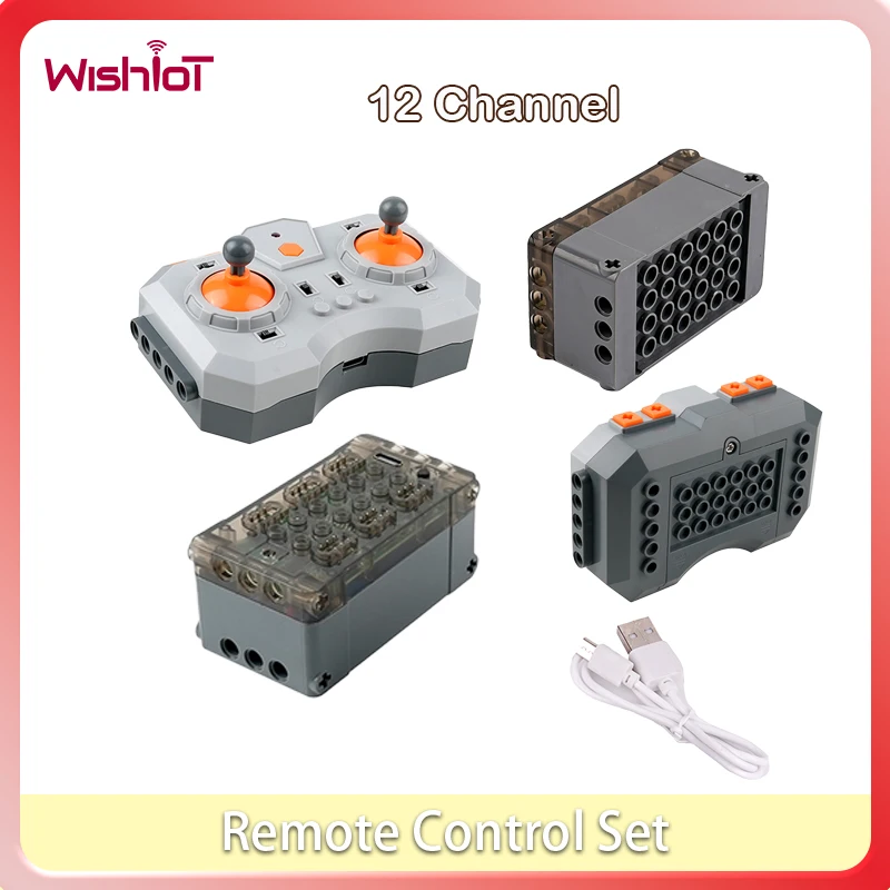 

12-канальный пульт дистанционного управления, набор литиевых батарей, совместимый строительный блок, управление программированием через приложение для DIY RC Car Robot Project