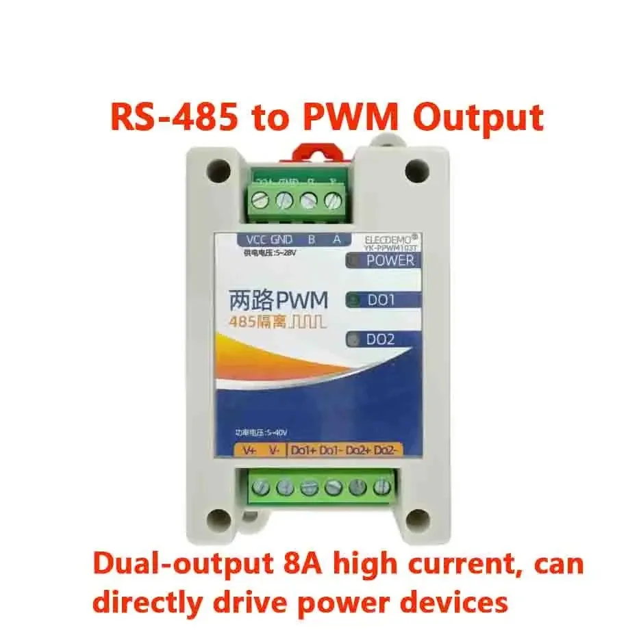 Adjustable Frequency & Duty Cycle PWM Pulse Signal Generator Module, 485 Output with MODBUS Protocol, 8A High Current Control