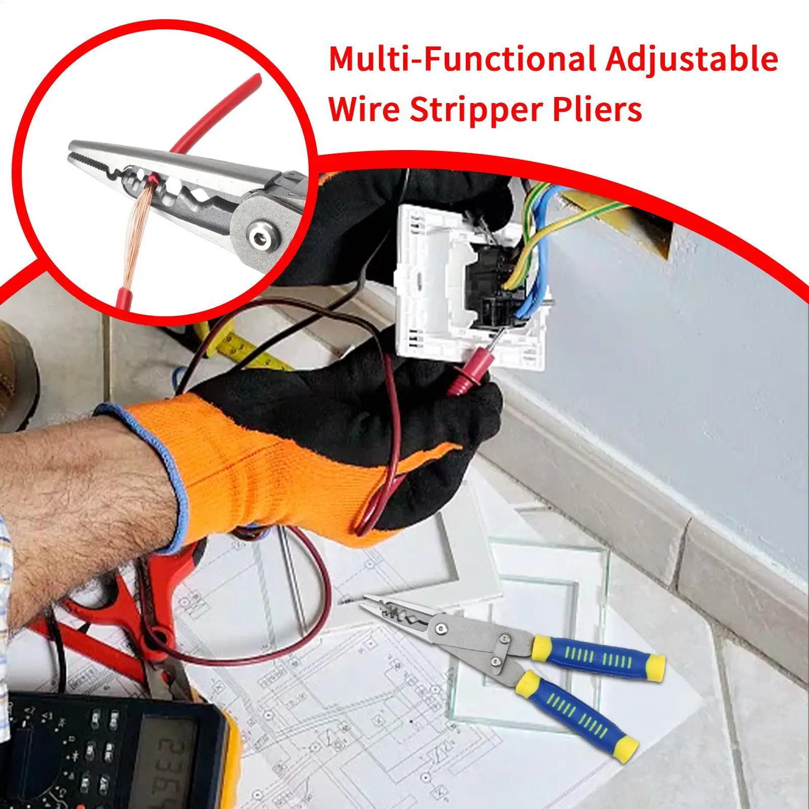 

Профессиональный инструмент для зачистки проводов, усиленный, регулируемый, для электриков и автомобильной промышленности