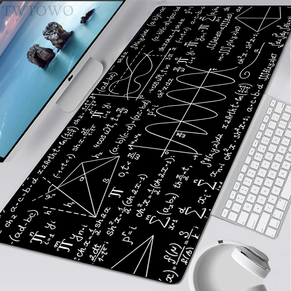 Mousepad Custom XXL Neue Schreibtischmatten Mauspads Tastaturpad Geometrische Mathematikformel Gamer Anti-Rutsch-Laptop Weiche Tischmatte