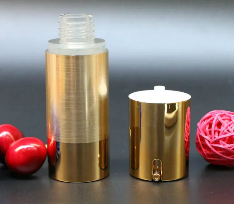 10pcs Luxury Gold Silver Empty Airless Pump bottles Mini Portable Vacuum Cosmetic Lotion Treatment Travel bottle