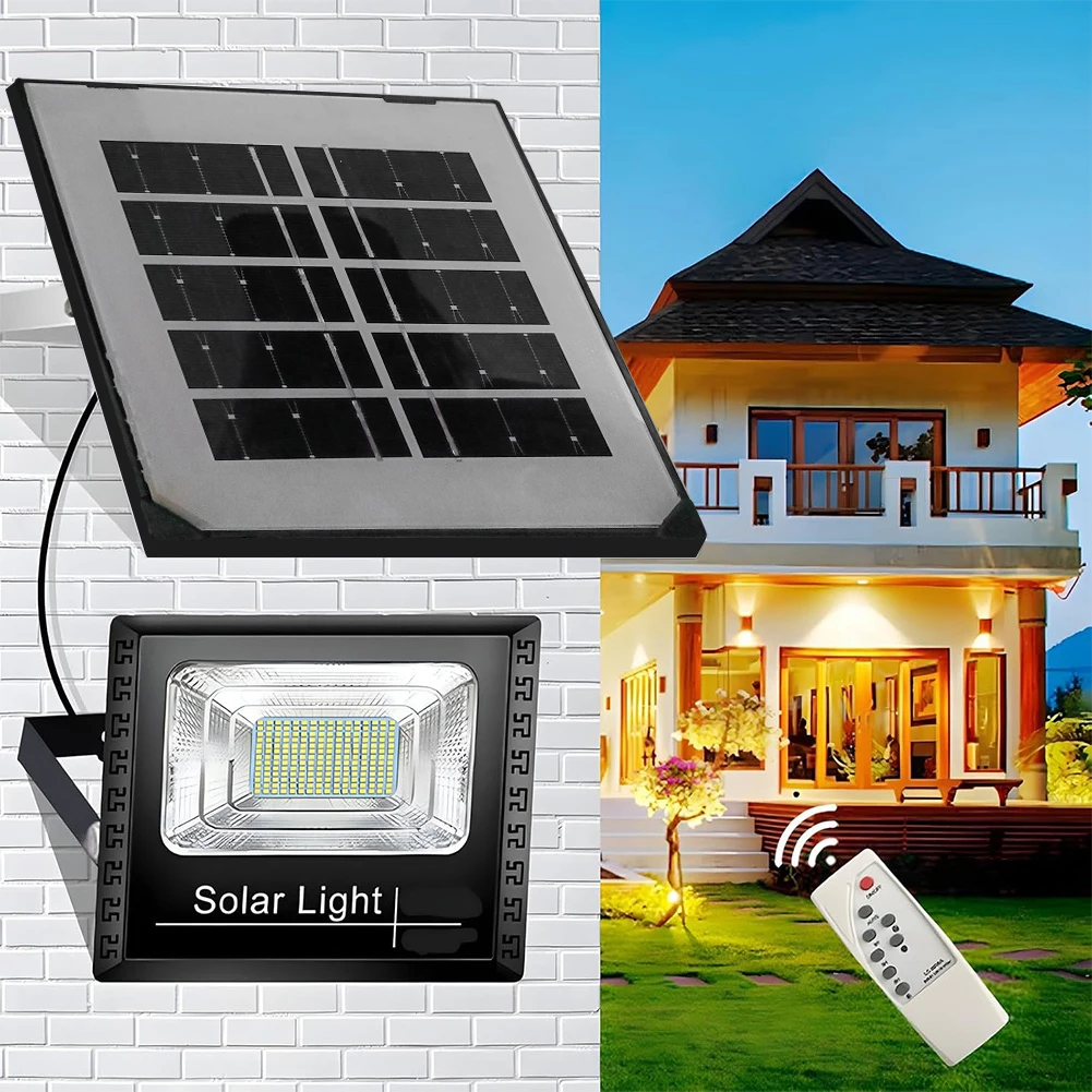 Solar Powered Outdoor Street Light IP67 Waterproof Smart Wall Light Flood Light Light Sensor Spot Lights for Patio Path Yard