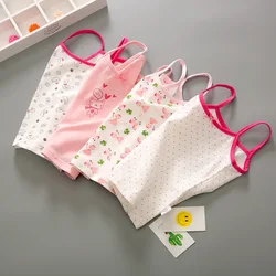 Summer Style Girl Underwear Kids Clothes Cotton Tank Tops For Girls Lace Girls Camisole Baby Undershirt 2-8T Teenager Singlets