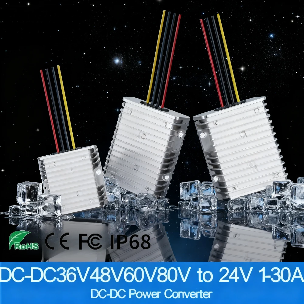 

36V 48V to 24V 1A 2A 3A 5A 10A 15A 20A 30A DC DC Step Down Converter Voltage Stabilizer Buck Model 480W IP68 Waterpoof level CE