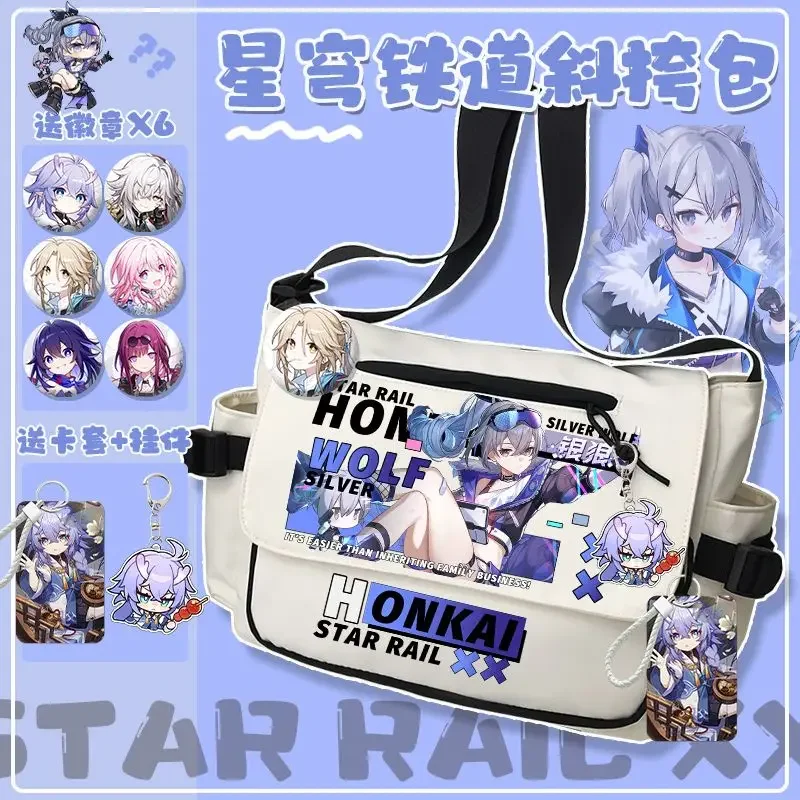 Anime Honkai:Star Rail March 7th Luocha Kafka Nylon Handbags Shoulder Bag Large Capacity Crossbody Bags for Teenager Girls Body