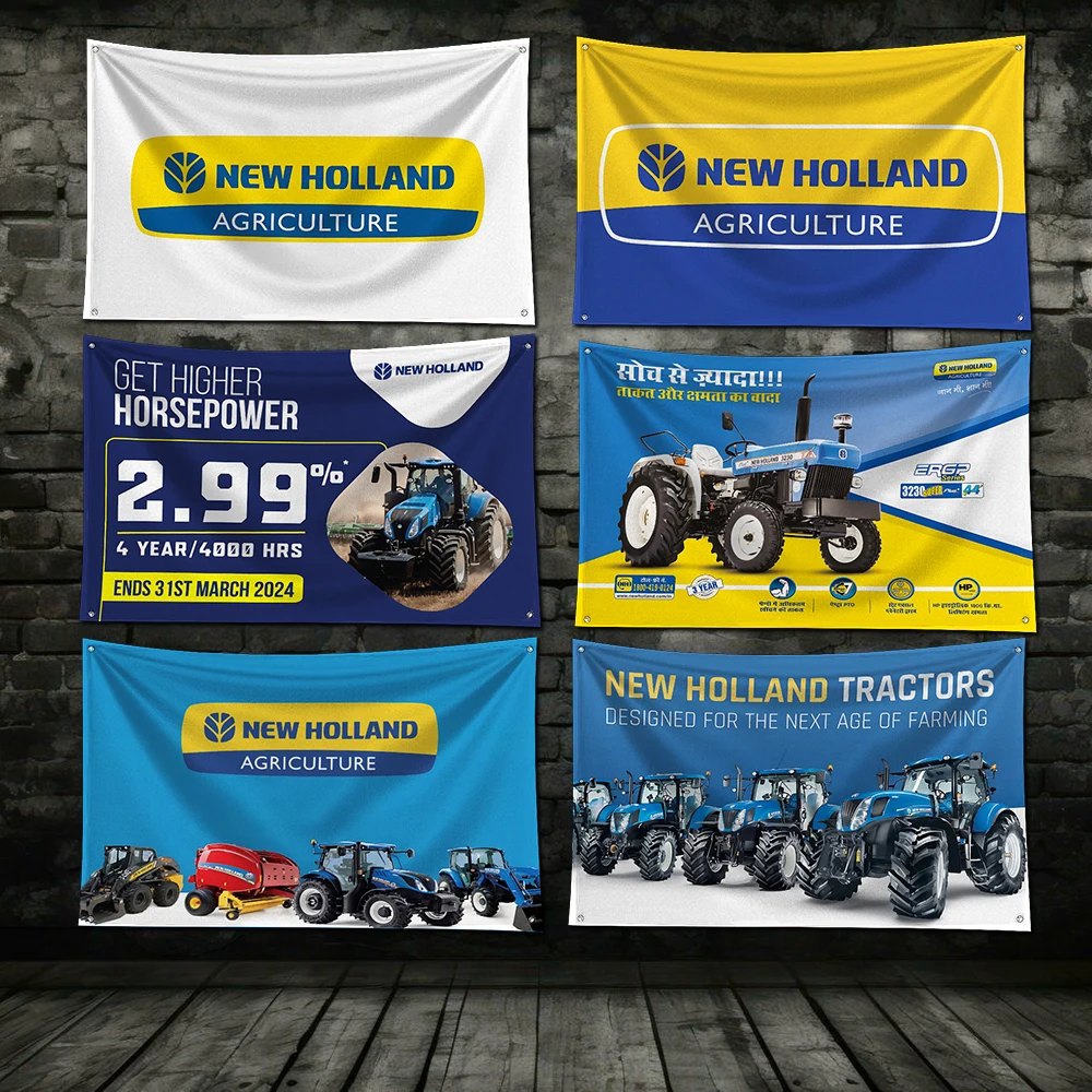 لافتة طباعة رقمية لفن جدار المرآب ، علم البوليستر ، هولندا الجديدة ، الزراعة ، زخرفة خارج الباب مع الحلقات ، 3 × 5 قدم #1