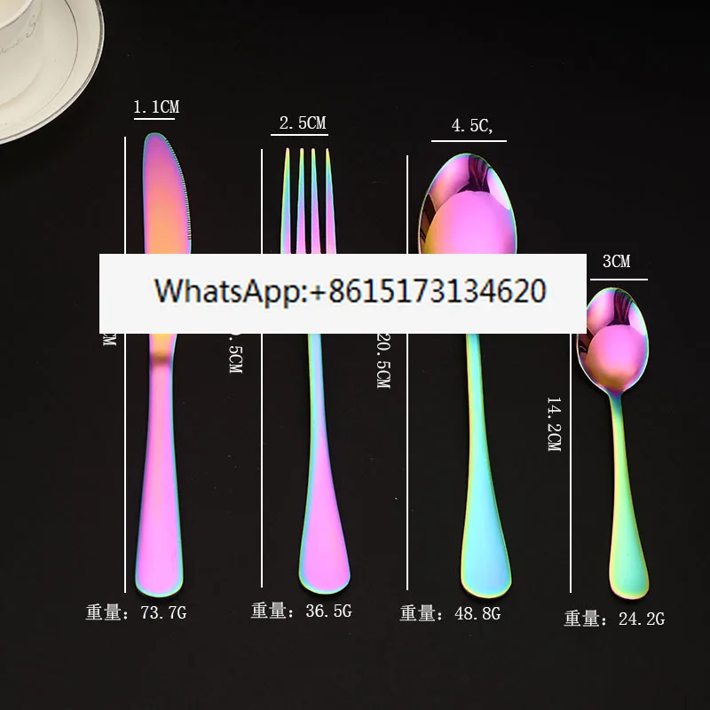 Stainless steel 1010 Symphony Western food tableware, steak, knife, fork and spoon 24-piece set, light luxury gift set