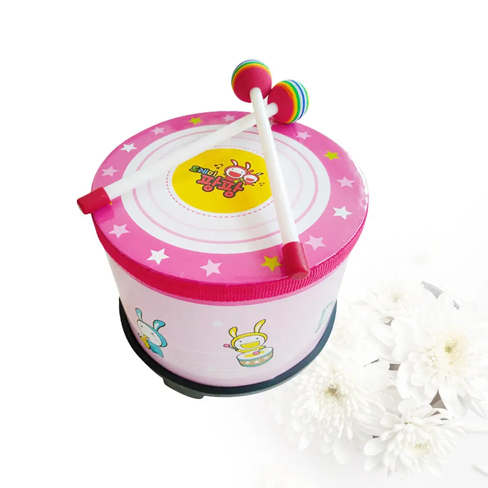 kids-bass-drum-pink-child-music-percussion-instrument-funny-bass-drum-stimulate-interest-develop-hand-eye-coordination
