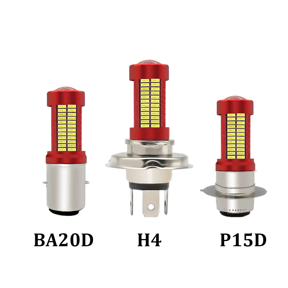 1Pc Highlight H6M P15D BA20D P45T LED Motorcycle Light Bulb Super Bright 6000K 4014 106SMD LED Bulb For Motorbi