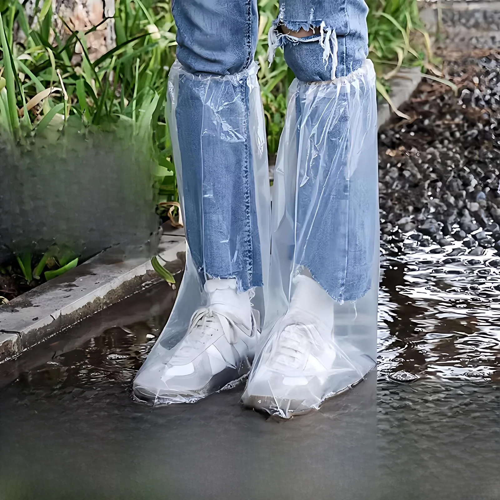 rainproof-thick-high-tube-shoe-covers-disposable-dustproof-pe-material-for-adult-indoor-use-farm-boot-covers-outdoor-floating