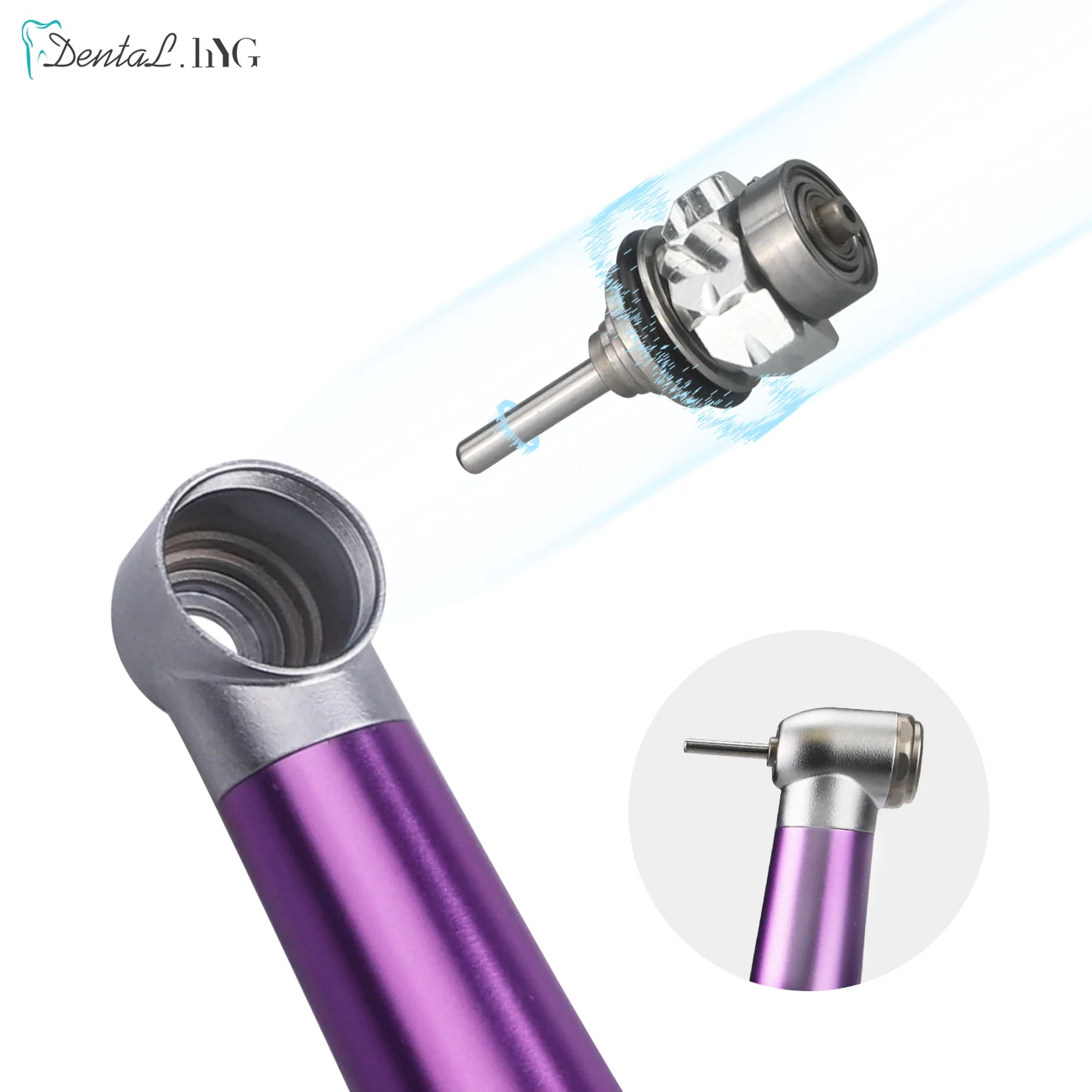 DENTAL High Speed Handpiece Standard Push Button Single Water Spray 2/4 Holes Optional Purple Color