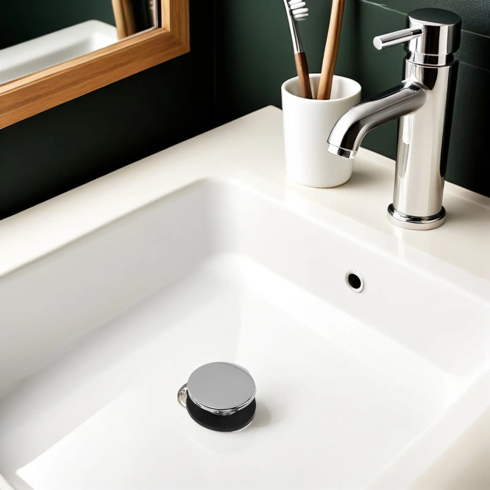 

4Pcs Plastic Sink Overflow Caps Plug Compact Hole Covers for Bathroom Basin Tub Drain Stopper Leakproof Overflow