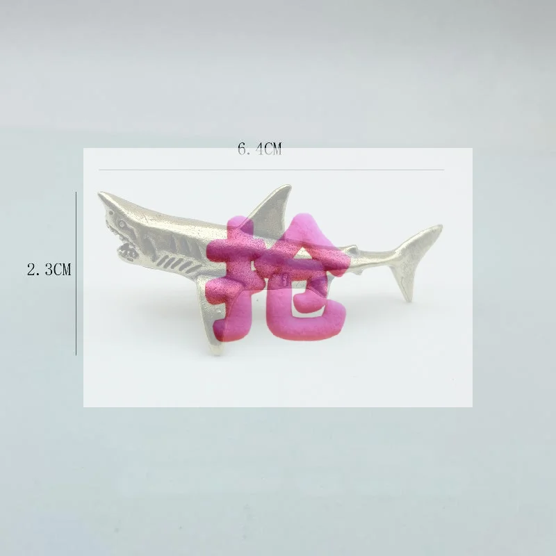 Brass Shark Figurine Metal Shark Statue Retro Antique Craft Ornament For Desktop Tea Table Home Decoration Collection