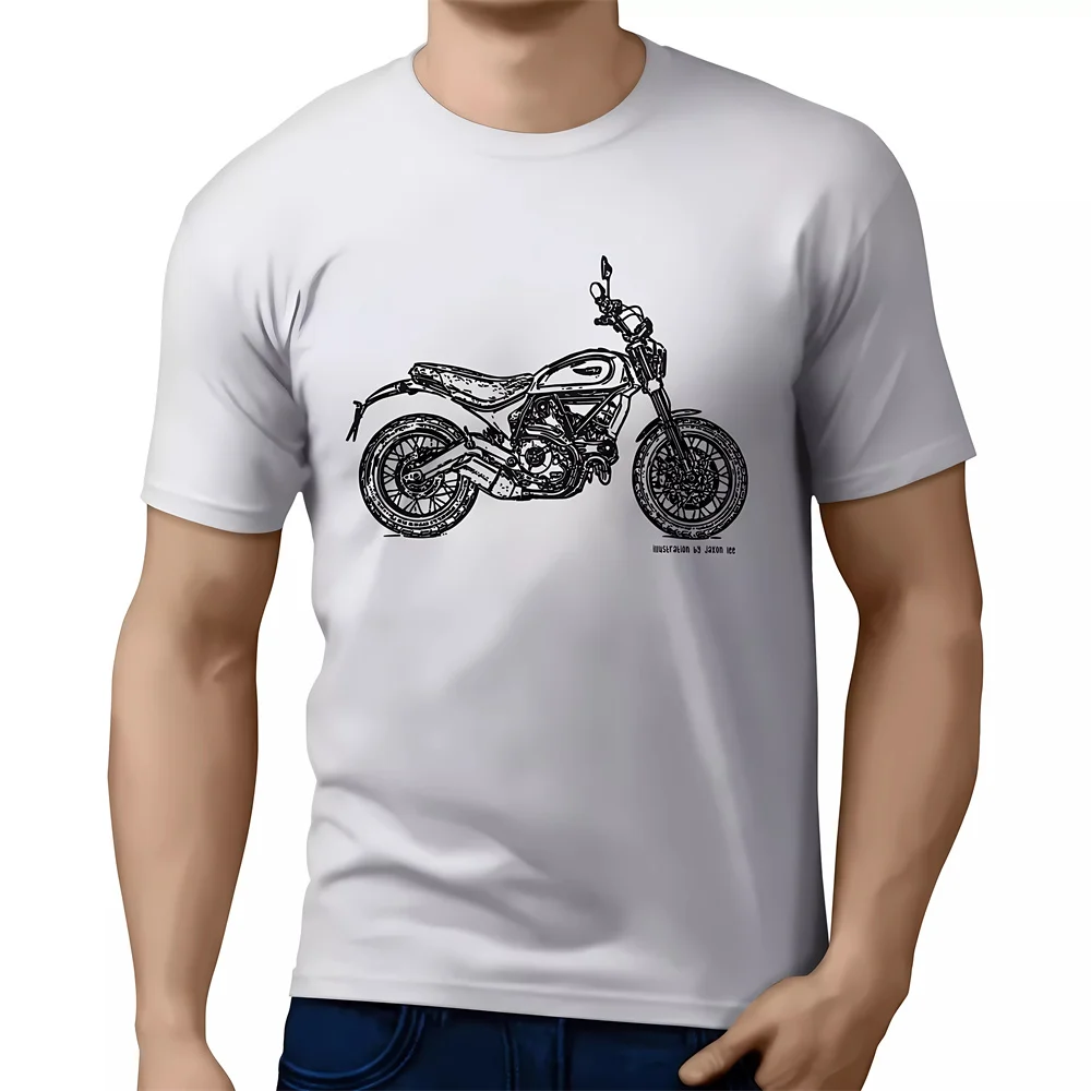 2024 new MOTORCYCLE  T Shirt Pure Cotton Clothing Leisure Short Sleeve O Neck Cool Tee For Scrambler Classic Motorbike Fan