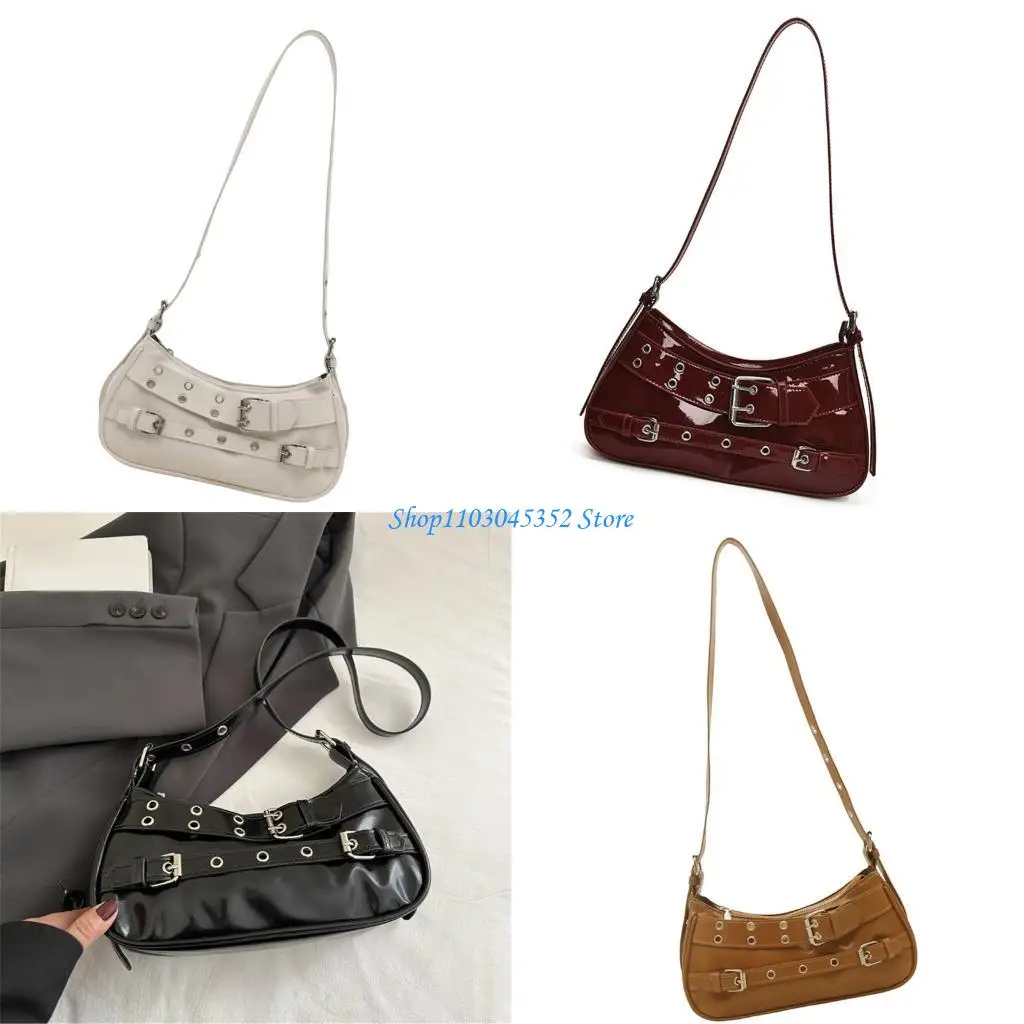 

PU Leather Handbag for Women Simple Shoulder Bag Armpit Bag Retro Crossbody Bag