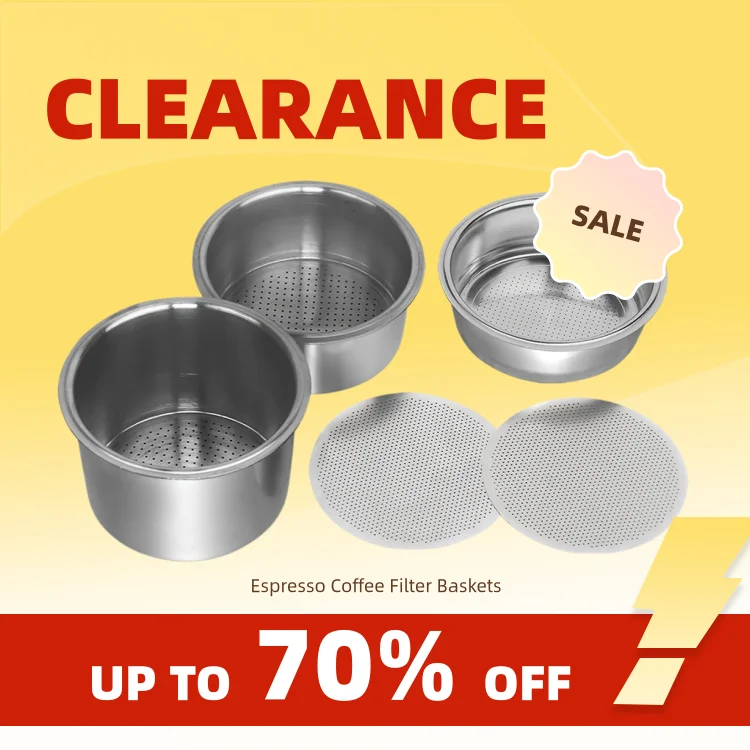 Clearance_5PCS/SET 51mm Espresso Portafilter Baskets With 51mm Puck Screens Compatible With Most 51mm Coffee Portafilters_Contin