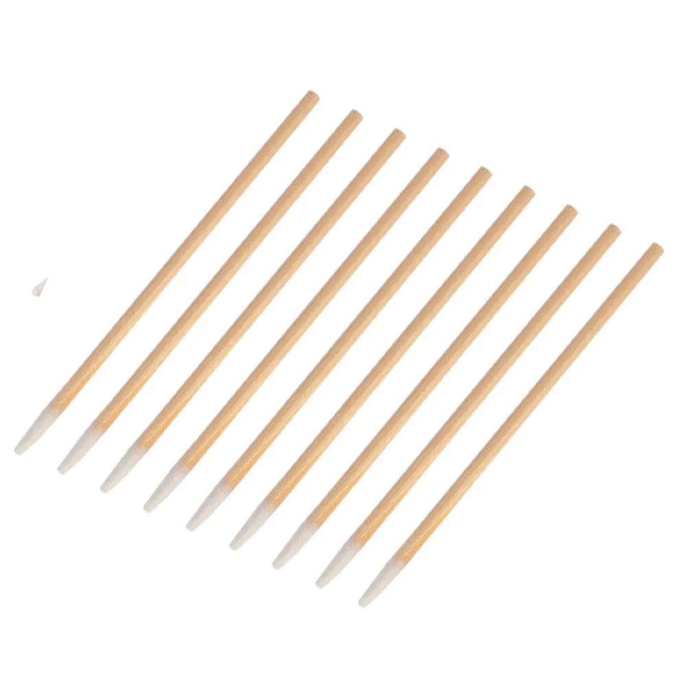 100 Pcs Cotton Swabs Single Pointed Head Manicure Disposable Ear Cleaning Wooden Bamboo Makeup