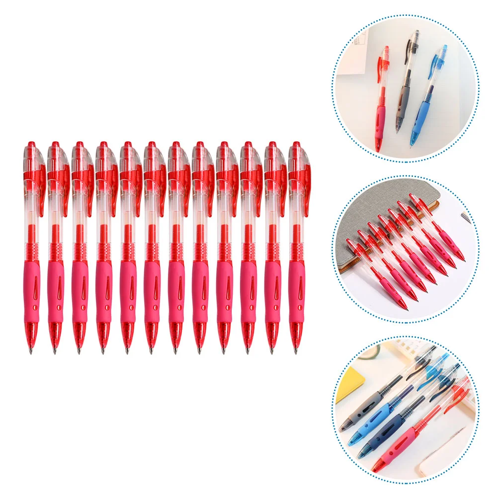 

12 Pcs Press Gel Pen Portable Work Antiskid Student The Office Gifts Ballpoint Household Plastic Accessory Ink Pens