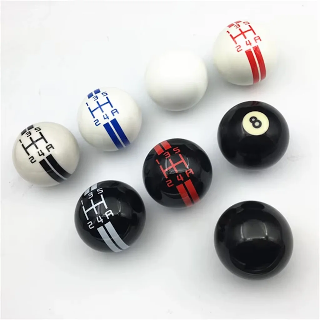 Car 8 billiards Ball Resin Round Shape Manual 5 6 Speed Gear Shift Knob Shifter Lever Fit For Ford Mustang Shelby GT500