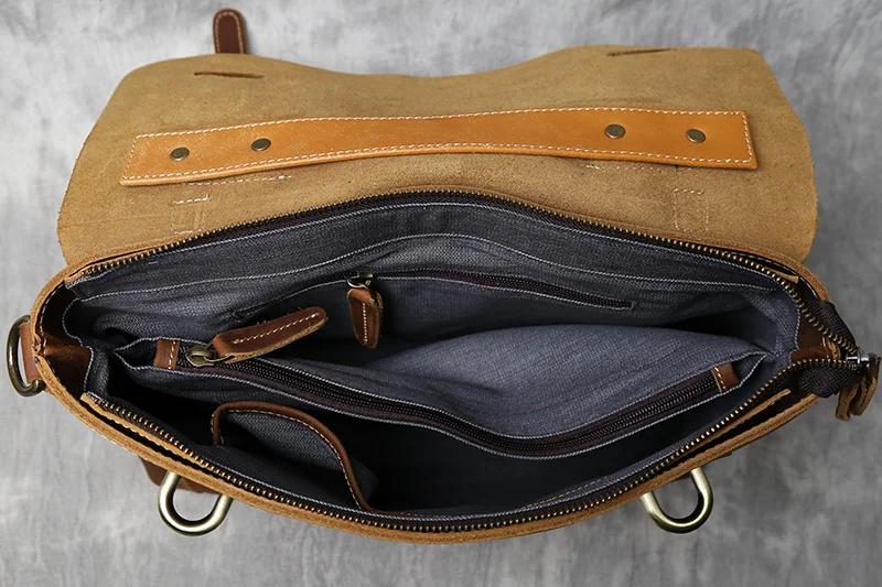 Retro Leder herren Handtasche Top Schicht Rindsleder Aktentasche Crazy Horse Leder Messenger Schulter Große Kapazität Computer Tasche NZPJ – Detail 14