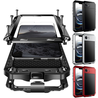 for iPhone 16e 16 Pro Max 16 Plus Heavy Duty Protection Armor Metal Aluminum Phone Case,360 Full Body DustProof Protective Cover