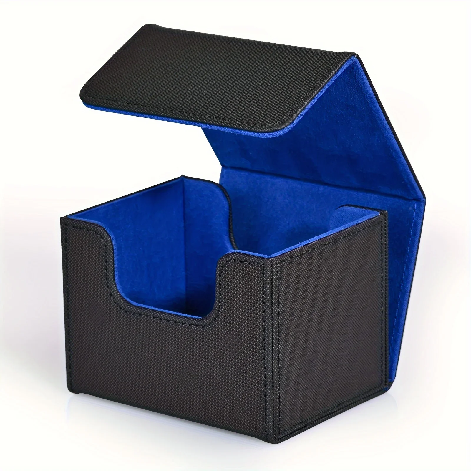 【HOT】Card Deck Box , Card Storage Box Fits 100 single  Sleeved Cards, PU Leather Strong Magnet Card Deck Case for TCG Cards