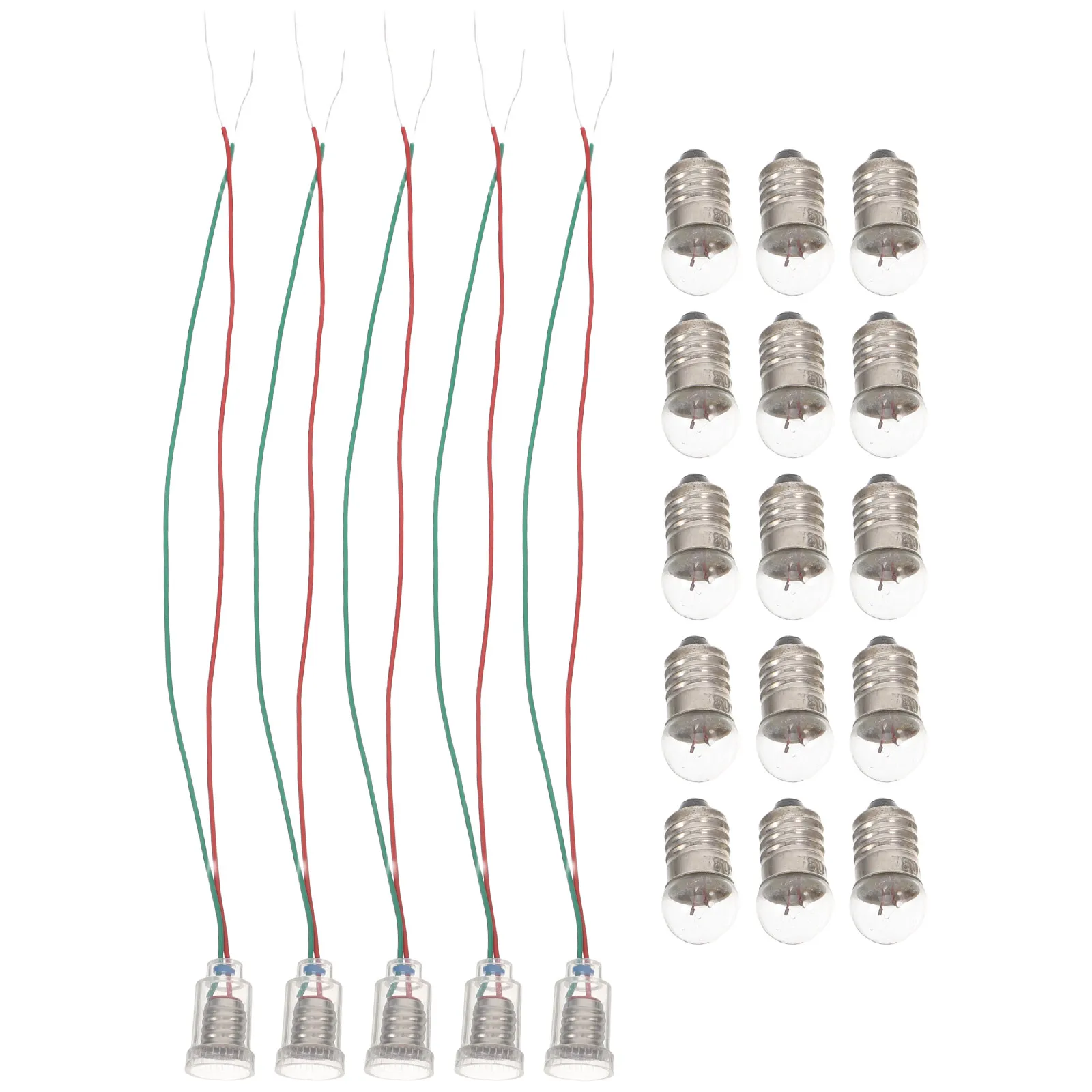 

20pcs Miniature Screw Base Light Bulbs 1.5V Bulb Holder For School Experiment Circuit Indicator Mini Flashlight Glass Dome