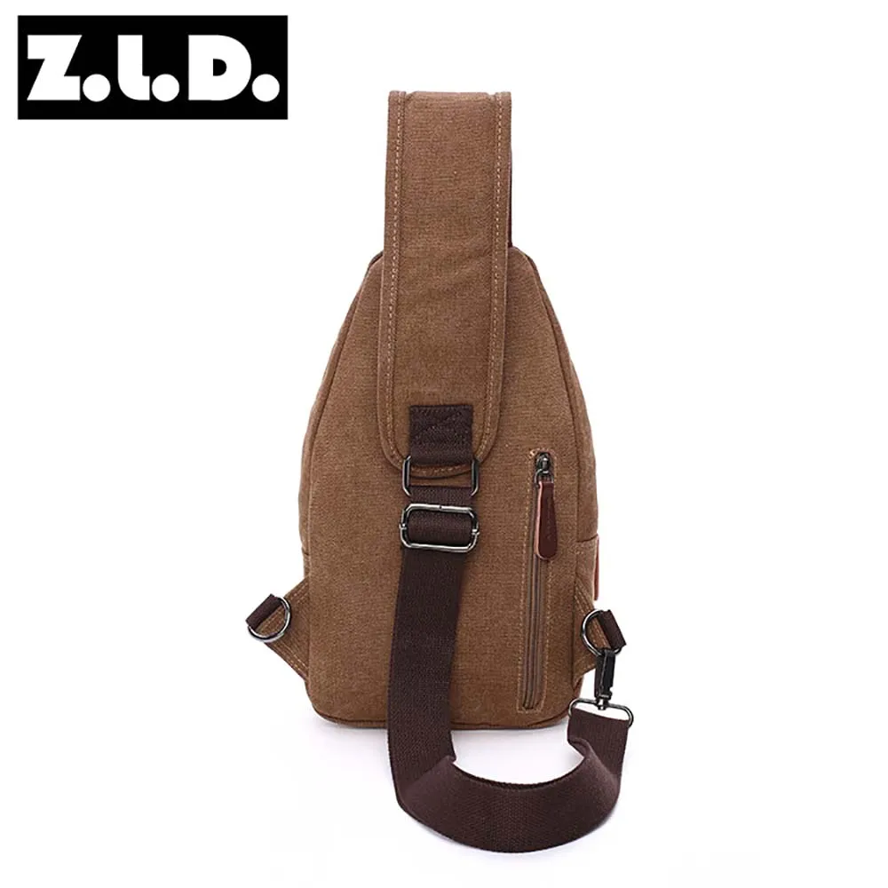 Brand New Men Vintage Canvas Leather Satchel Shoulder Sling Chest Pack Bag Sport Shoulder Bag Men