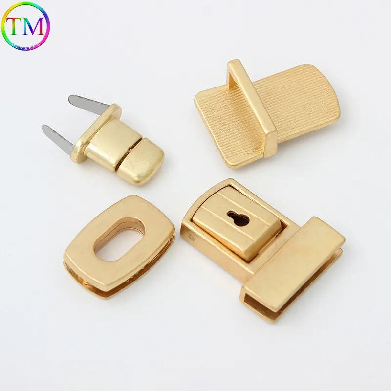 

Stain Gold Metal Rectangle Turn Twist Lock Bag Switch Locks Closure Decorative Clasp Diy Leather For Handbag