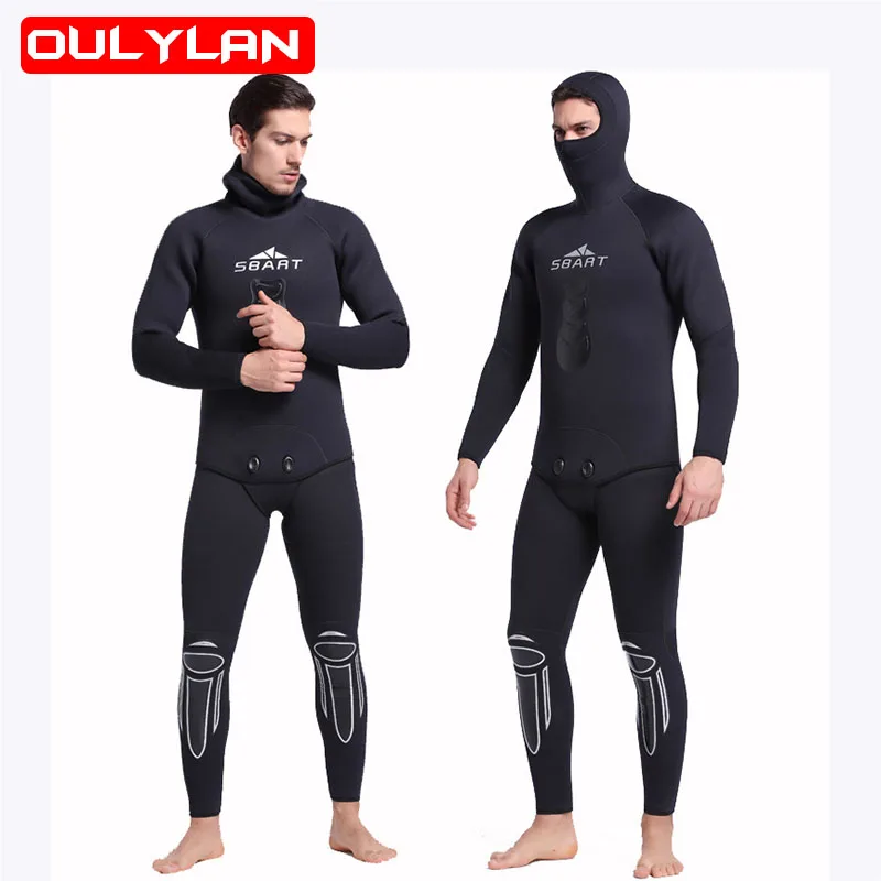 

5MM Neoprene Wetsuit Men Two Piece Suit Full Bodysuit Diving Suit Stretchy Swimming Surfing Sports Clothing Snorkeling Kayaking