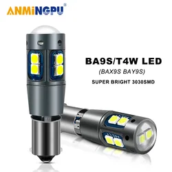 ANMINGPU-bombilla Led BA9S T4W BA9S BAY9S H21W H6W para coche, Bombilla Canbus de 12V, 3030 Chips, luz Interior, lámpara de techo, 2 uds.