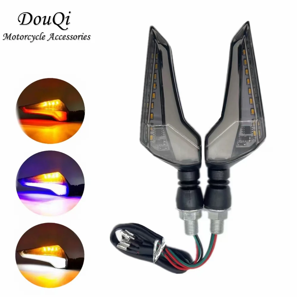 LED Flowing Water Type Turn Lights Amber Signals Lights Indicator Blinkers Flashers Color Universal Motorcycle Accessories